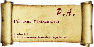 Pénzes Alexandra névjegykártya