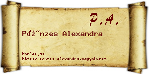 Pénzes Alexandra névjegykártya